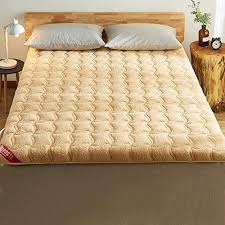 Reversible Mattress Topper Thick Foldable 5cm Flannel Tatami Mattress Breathable Student Dorm Floor Mat Light Tan Mattress Student Dormitory Mattress On Floor