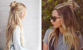 But half up half down buns don't have to look sloppy and undone. Messy Half Bun Fashionbuzzer Com