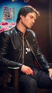 Pin By Susana Opazo Rodriguez On Ian Somerhalder Leather Jacket Damon Salvatore Ian Somerhalder