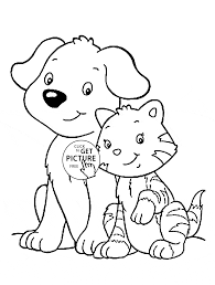 Cat And Dog Coloring Page For Kids Animal Coloring Pages Printables Free Wuppsy Com Dog Coloring Page Cat Coloring Page Animal Coloring Pages
