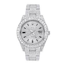 Rolex 116300 datejust 41mm diamond red roman dial stainless steel watch. Iced Out Diamond Rolex Watch For Men Datejust With Diamond Bezel Face 20c 968251