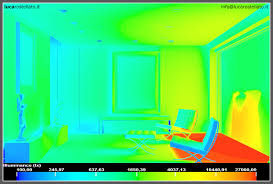 Natural Light Interior Design Illuminance Levels On Pseudocolor Scale Simulated With Autodesk 3d Studio Max Desig Lighting Design Interior Design Neon Signs
