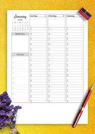 Please select your options to create a calendar. Printable Weekly Planner Templates Download Pdf