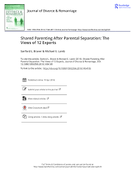 The following are questions preparers frequently ask about who may claim the eitc if the child's parents are divorced or separated or live apart at all times during the last 6 months of the calendar year. Pdf Shared Parenting After Parental Separation The Views Of 12 Experts