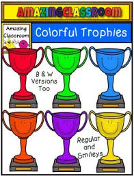Free Colorful Trophies Clip Art Set Clip Art Clip Art Freebies Art Set