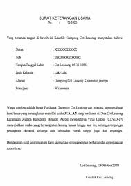 Pernyataan pendirian adalah format isian pendirian. Contoh Surat Keterangan Usaha Untuk Ukm Umkm Bpum Media Desa