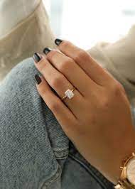 Of course, this is a specific case and it has to do with the girdle thikness and the depth of the diamond but you do see it often. Diamond Engagement Ring 1 07 Carat Elongated Cushion Cut Etsy