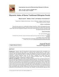 Pdf Glycemic Index Of Some Traditional Ethiopian Foods