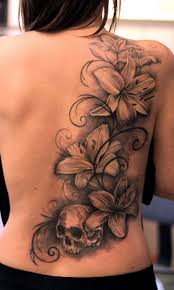 Sugar Skull Full Back Tattoo Skull Back Tattoo Designs Lily And Butterfly Tattoo Large Tattoos On