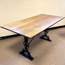 Porter black metal rectangular dining table for 6 with haze oak finish top (60 in. Rectangular Oak Top Dining Table With Cast Iron Base Antique Dining Tables Hemswell Antique Centres