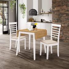 Choose from contactless same day delivery, drive up and more. Hallowood Ledbury Small Wooden Drop Leaf Dining Table And 2 Chairs Set In White Oak Rubberwood White Painted Body With Light Oak Finish Top Leb Tab970 Set 2 W Buy Online In Belize At Belize Desertcart Com