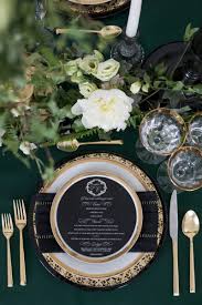 Luxe Emerald Wedding Inspiration Toronto On Knotsvilla Wedding Ideas Canada Wedding Blog Green Gold Weddings Dark Green Wedding Black Gold Wedding