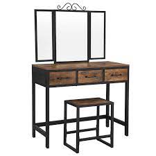 The chrome finish and clear glass shades bring a refined vintage feel to any space and perfectly showcase a bulb of your choice. Industrial Vanity Set For Sale Wholesale Furniture Supplier Vasagle