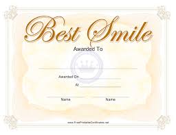 A selection of free printable certificates of achievement you can customize before you print or download. Best Smile Certificate Template Download Printable Pdf Templateroller