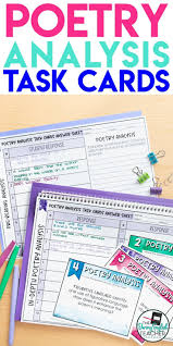 Poetry Analysis Task Cards Poetry Analysis Teaching Poetry Task Cards