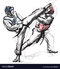 An Hand Drawn Converted In Calligraphic Style From Series Martial Arts Taekwon Do Is A Korean Martial Art It Combine Taekwondo Taekwondo Girl How To Draw Hands