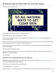 50 Natural Tips For Clear Skin You Can Use Today