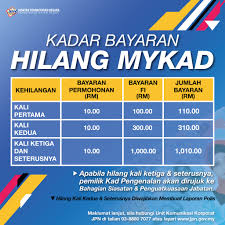 Isi nombor kad pengenalan dan klik semak. Kadar Bayaran Hilang Mykad Terkini Cara Mohon Ganti Mykad Hilang