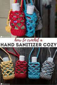 This is your middle of the buttonhole for the cap of the sanitizer bottle to fit into. Crochet Hand Sanitizer Cozy Free Pattern Quick Crochet Patterns Cozy Crochet Patterns Quick Crochet
