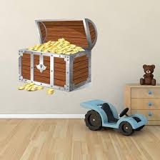 Product will not have a watermark. Large Pirate Treasure Chest Wall Sticker Kids Nursery Room Wall Stickers