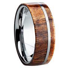 8 Mm Wood Mens Wedding Bands In Titanium K109m Koa Mens Wedding Rings Unique Wedding Men Rings For Men
