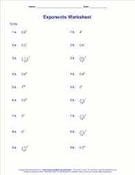 Multiplication with decimals is always a difficult job for kids as they get confused where to place the decimal in the result. Free Exponents Worksheets
