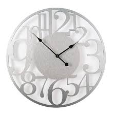 Xxl Wanduhr Alu Dibond Silbereffekt Modern O 70 Cm Wall Art De Wanduhr Wanduhr Xxl Uhr
