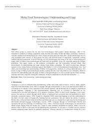 Pdf Malay Cooking Method Terminologies Understanding And Usage