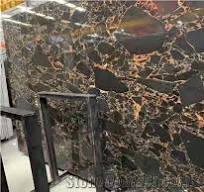 Black Golden Flower Marble Fantasy Black Bauhinia Portoro