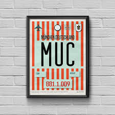 Munich Airport Tag Germany Travel Poster Munchen Luggage Tag Bavaria Framed Print Muc Airport Code German Souvenir Munich Souvenir Munich Airport Travel Posters Germany Travel