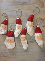 Your clam shell stock images are ready. Santa Oyster Shell Ornaments Diy Xmas Ornaments Christmas Ornament Crafts Seashell Crafts