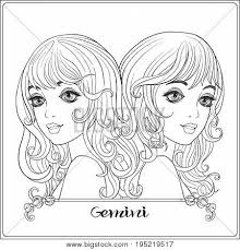 Gemini, a sign of horoscope. Gemini Twins Young Vector Photo Free Trial Bigstock