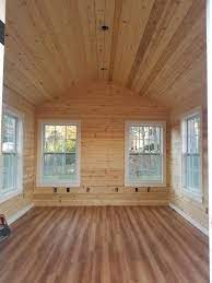 She Shed Small Cabin Interiors Cabin Interiors Pine Walls