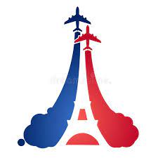 A logo usually consists of a symbol, brandmark, or image that represents or symbolizes the company. Logo As A Tourist Flying Aircraft With A Silhouette Of The Eiffel Tower And The Symbolism Of The French Flag Stock Vector Illustration Of Airshow France 109188715