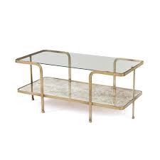 An antiqued mirror surface covers the interior 'floor' of the table. Gold Frame Glass Top Antique Mirrored Coffee Table