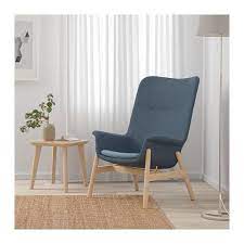 vedbo fauteuil met hoge rugleuning gunnared blauw ikea meubel ideeen bruine woonkamer ikea