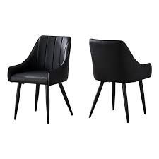 Waldon black leather dining chairs. Monarch Specialties Dining Chair Black Leather Look And Black 33 In H Set Of 2 Reno Depot