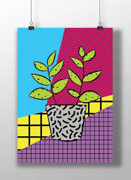 Printable Art Plant Pot Flower Pot Pop Art Colorful Memphis Download Wall Art Home Decor Pop Art Drawing Pop Art Painting Printable Art