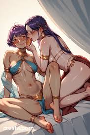 Anime Lesbian Foot Worship, Licking Feet, Belly Dancer Furry AI Porn