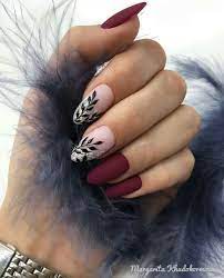 love the red color and the pink with the designs but not together should be separate dark color nails burgundy nail designs burgundy nails