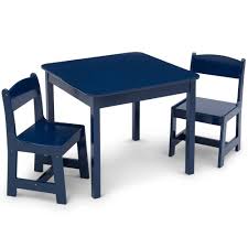 Delta Children Mysize Kids Wood Table And Chair Set 2 Chairs Included Deep Blue In 2020 Table And Chair Sets Kids Wood Wood Table