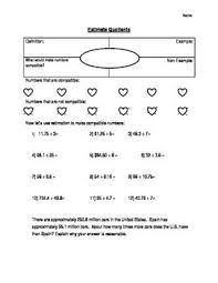 Estimating Quotients Using Compatible Numbers Worksheet Compatible Numbers Estimating Quotients Number Worksheets