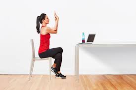 What Types Of Yoga Stretches Can You Do At Your Desk Chair Pose Yoga Yoga Stretches Chair Yoga