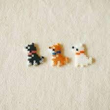 わんわんピンバッジ アイロンビーズ ビーズ ピンバッジ
