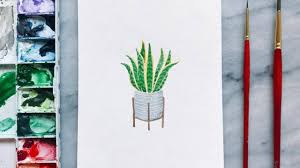 More images for how to paint a snake easy » Watercolor Snake Plant Tutorial