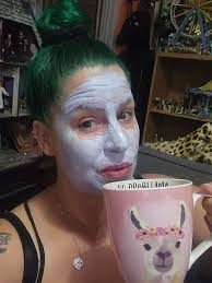 Great pyrenees love clay masks after grooming