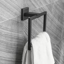 Toptw Porte Serviette Anneau Carre En 304 Acier Inox Salle De Bain Hotel Noir Porte Serviette Salle De Bains Hotel Salle De Bain