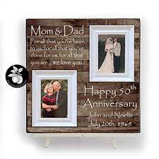 Both the modern and traditional 50th anniversary gifts are gold, which symbolizes prosperity, strength, wisdom and lifelong love.golden anniversary gifts also represent harmony, commitment and optimism. Amazon Com 50th Wedding Anniversary Gifts For Parents Personalized Picture Frame 20x20 Handmade