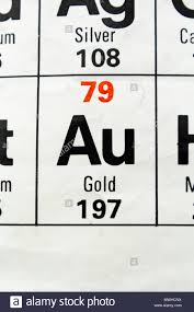 the element gold au as seen on a periodic table chart as