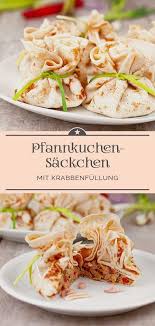 Pfannkuchen Sackchen Mit Krabbenfullung Eine Kleine Prise Anna Rezept Fingerfood Rezepte Pfannkuchen